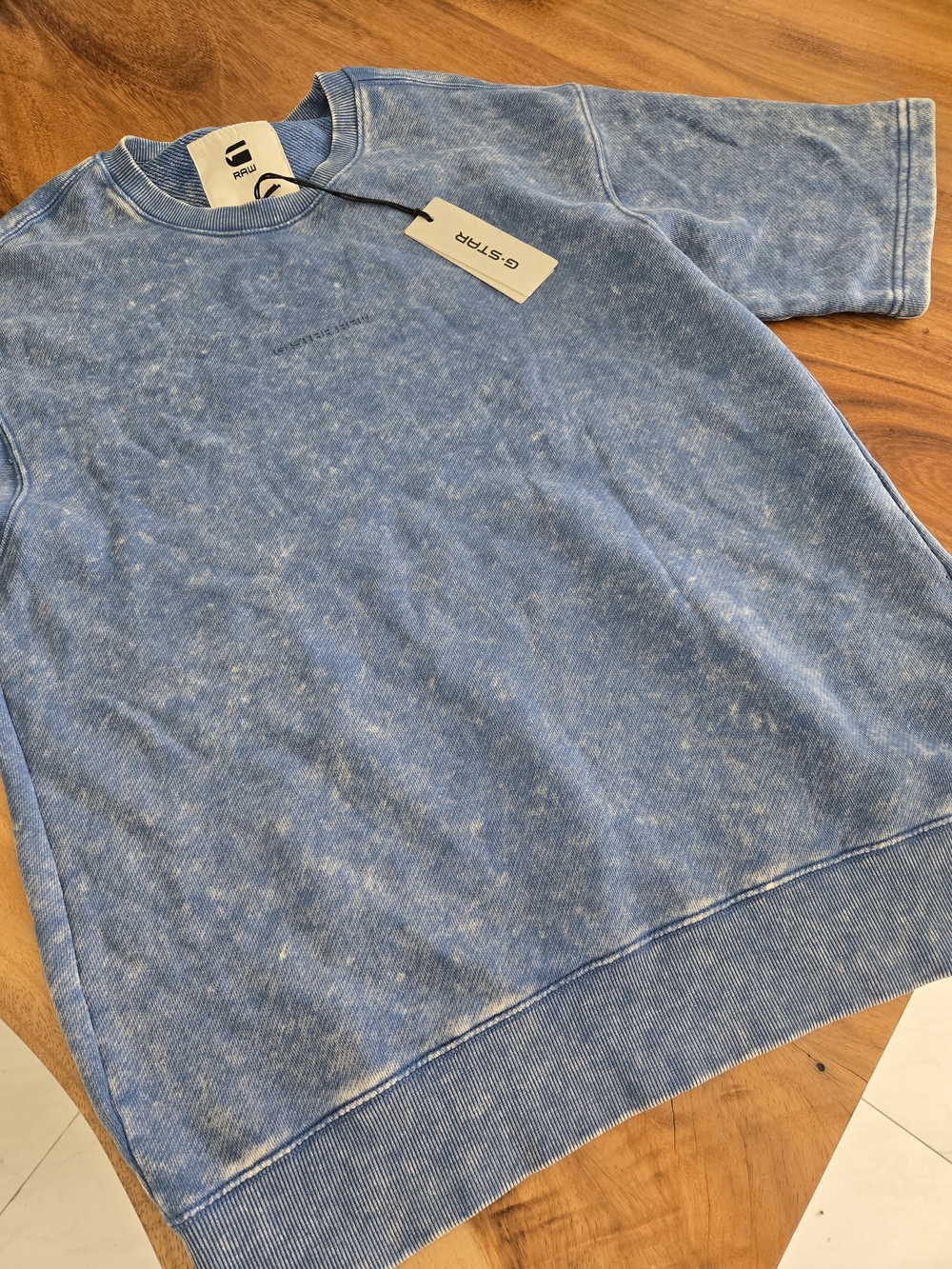 G-Star Distressed Light Blue Crewneck Sweatshirt